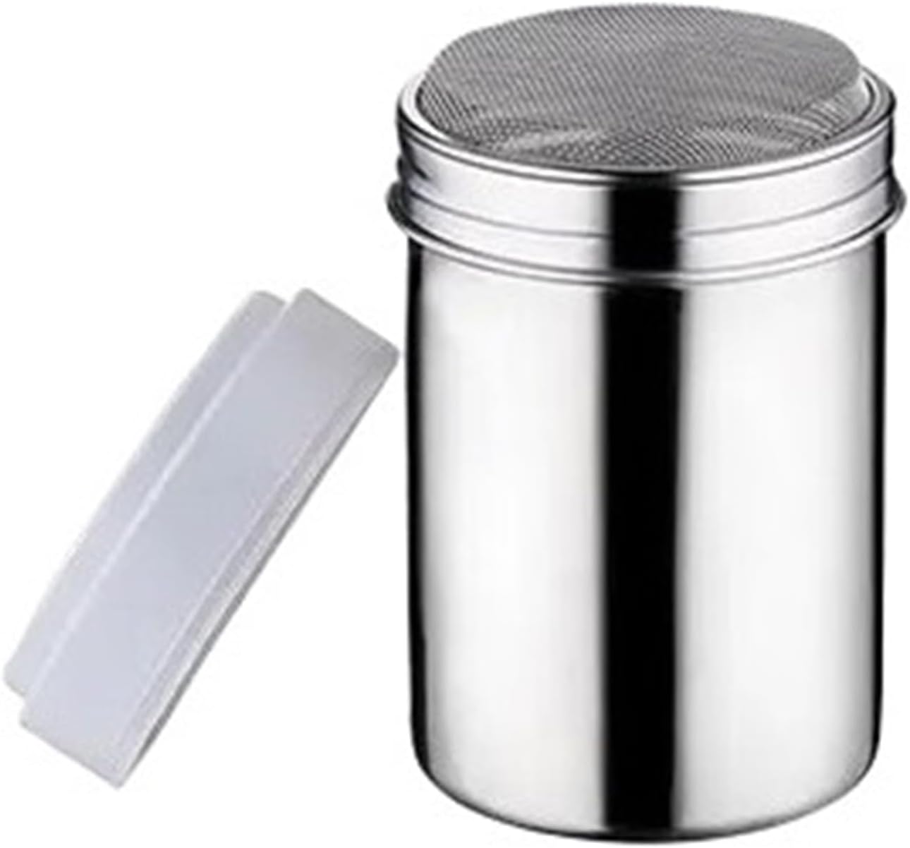 Stainless Steel Sprinkle Powder Icing Sugar Cocoa Chocolate Flour Duster Shaker Tool for Fancy Barbecue Kitchen Supplies(L)