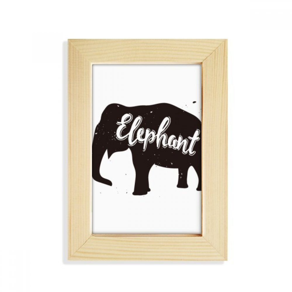 Marco de fotos de madera Elefante Negro artesanal de 5x7 pulgadas
