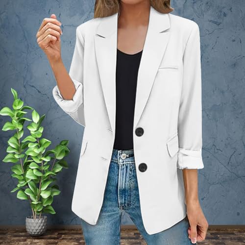 2024 Women's Business Casual Fall Blazers Long Sleeve Dressy Open Front Coats