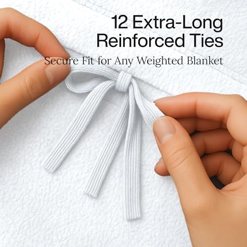 Image of HomeSmart King Size Weighted Blanket Cover - Ultra Soft White Minky, Fits 92x104 Weighted Blanket (Cover Only)