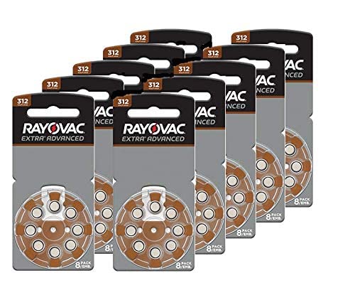 Rayovac 312 Extra Advanced Mercury Free Hearing Aid Batteries 80 Pack #TOP1