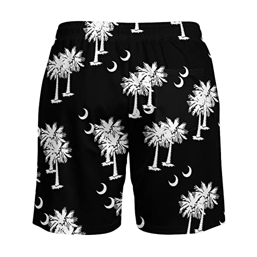 South Carolina Palmetto Moon Men's Swim Trunks Beach Board Shorts Quick Dry Bathing Suits with Liner 5