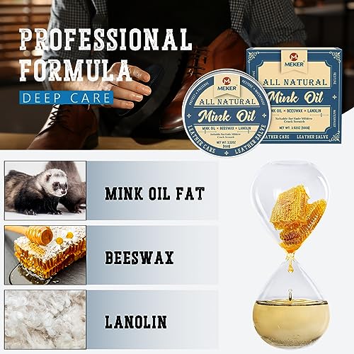 MEKER Mink Oil acondicionador natural para cuero 3.52oz miniatura 2