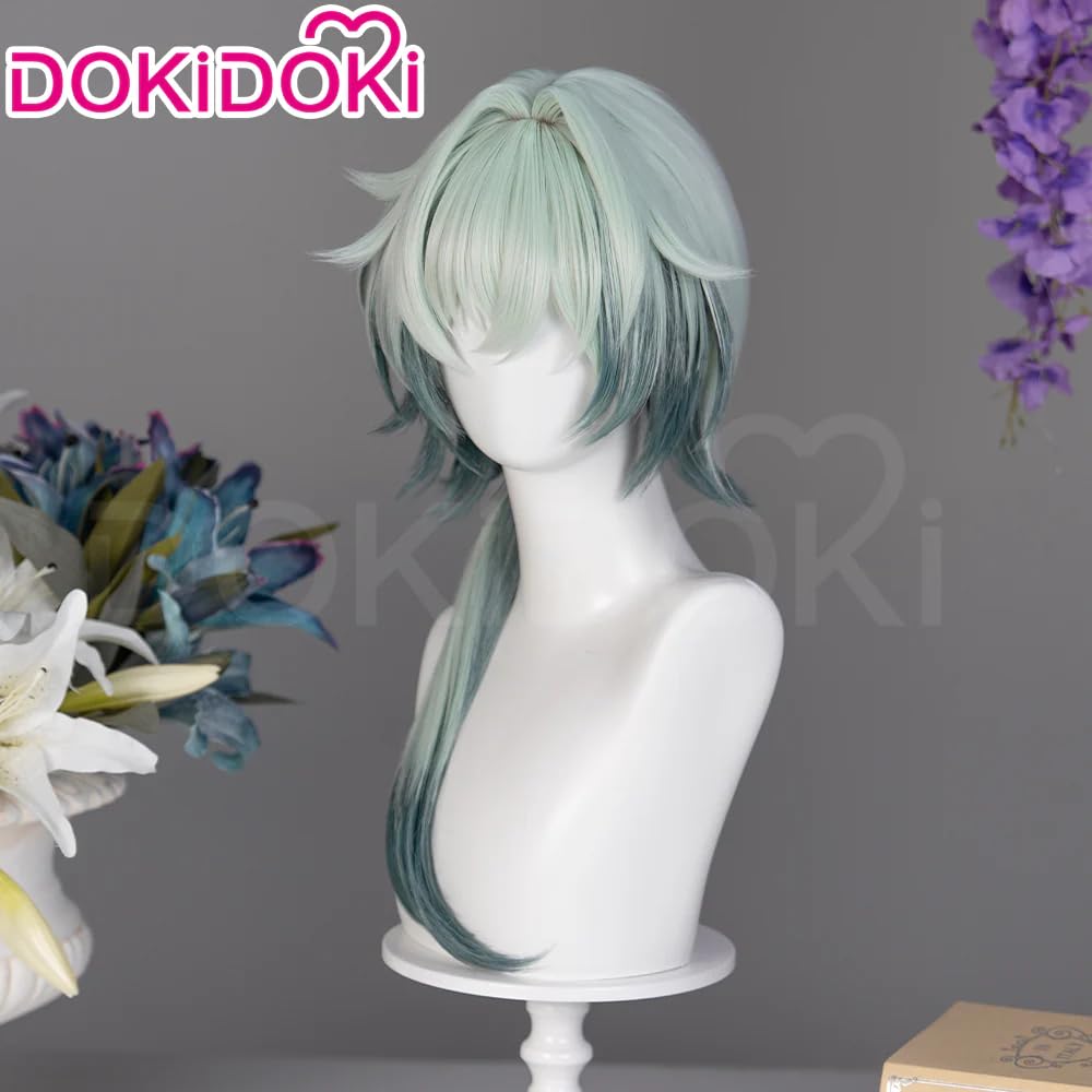 KIRA KIRA Anaxa Wig Game Honkai: Star Rail Anaxagoras 60cm Long Grey Green Hair Cosplay Party Wig for Women Men