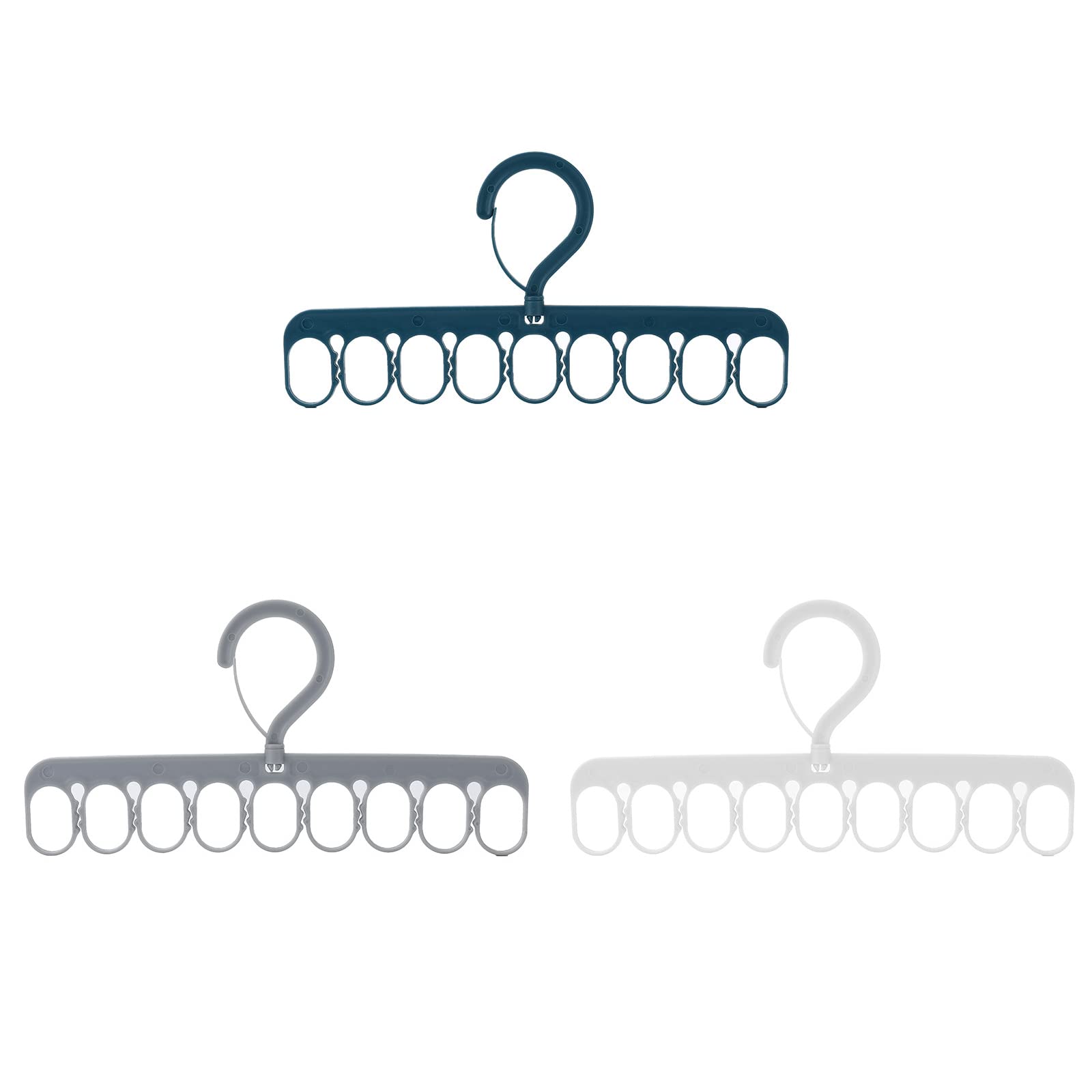 Clothes Drying Rack 8 Clips 9 Rings Space Saving Laundry Drying Racks Windproof Socks And Underwear Hanger Hanger For Socks And Underwear Clip And Drip Hanger Clothes Hanger Hanging Drying Rack, Gray