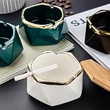 Akcesoria do dekoracji popielniczki ceramicznej, wiatroodporna popielniczka papierosowa do użytku w pomieszczeniach, uchwyt na popiół dla palaczy, taca na popiół na biurko do dekoracji bur