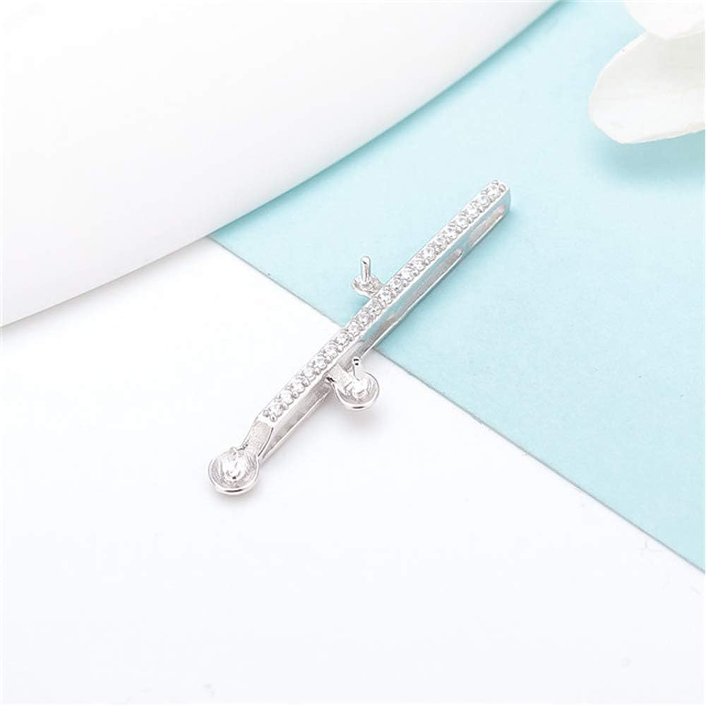 Sterling Silver Cubic Simple Bail Pin Pendant Fitting for Pearl Jewelry, Design Pendant Mount for Women DIY Jewelry Making - Image 3