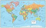Rand McNally RM528959948 Rand McNally Full-Color 50 x 32 Laminated World Wall Map