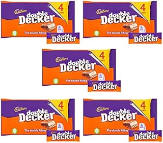 Cadbury Double Decker Chocolate Bar 4 Pack (Pack of 5) 160g Each