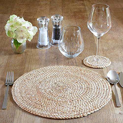 Image of Jute Braided Natural Rug Hand Woven & Reversible for Living Room Kitchen Entryway Rug, Jute Burlap Braided Rag Rug, Farmhouse Rag Rug, Rustic Rug (jutebox, 35cm)