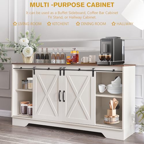 Farmhousecoffeebarcabinet60winebarcabinetwithadjustableshelvesslidingbarndoorsideboardbuffetcabinet31tallwoodcupboardliquorpantryforkitchendiningroomlivingroom Urban Country Home Decor Farmhouse coffee bar cabinet 60 wine bar cabinet with adjustable shelves sliding barn door sideboard buffet cabinet 31 tall wood cupboard liquor pantry for kitchendining roomliving room urban country home decor
