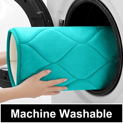 Colorxy Memory Foam Bathroom Rugs, Ultra Soft & Non-Slip Bath Mat, Water Absorbent And Machine Washable Shower Bath Runner Rug For Kitchen Bathroom Floor Carpets, 36"X24", Teal #TOP4
