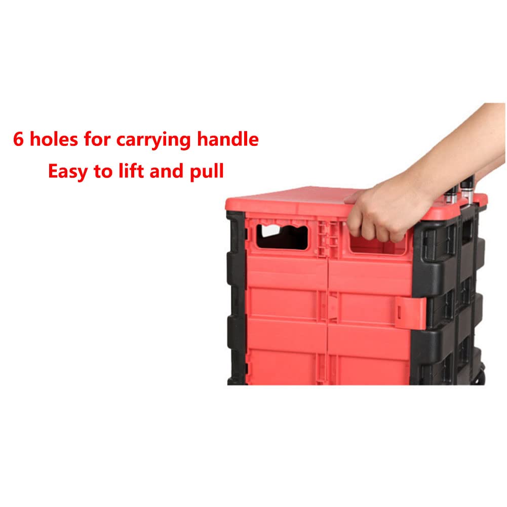Carrello pieghevole per libri, capacità 25 kg, design a 2 ruote, scatola portaoggetti pieghevole con manico in alluminio per un facile trasporto e organizzazione di libri, forniture per ufficio