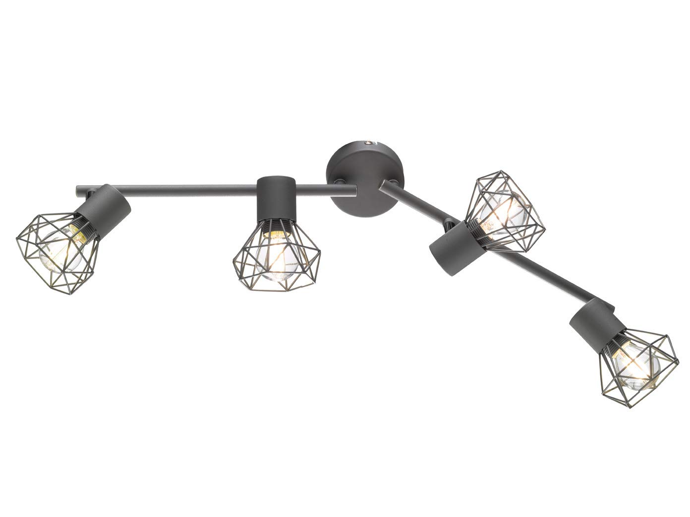 Fischer & Honsel Ceiling Arch | Ran | 4X E14 Max. 40 Watt | Grey | Adjustable Arms | 60 x 8 x 18 cm | 22266