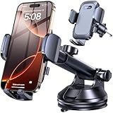 Romuto Car Phone Holder Mount【2025 Strongest Suction】 Phone Mount for Car Dash Pad Cell Phone Holders for Your Car Accessories for Women Men Dashboard/Windshield/Vent Truck Stand for iPhone Samsung