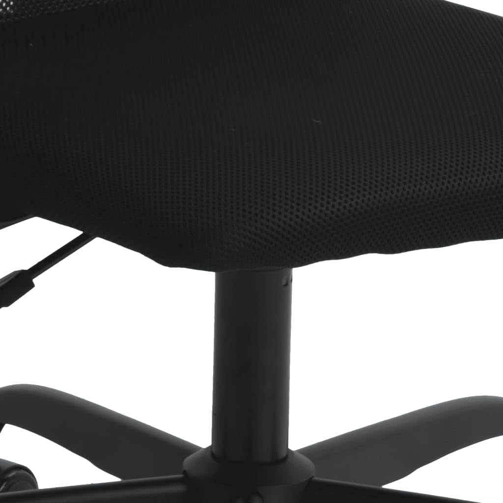 vidaXL Office Chair Height Adjustable, Computer Desk Chair with Armrest, Rolling Chair for Office, Modern Style, Black Mesh Fabric and Faux Leather