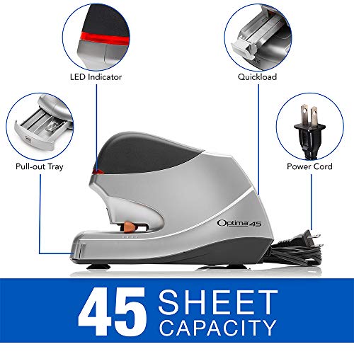 Swingline Electric Stapler Value Pack: 45 Sheet Stapler, High Capacity Staples, Staple Remover, Optima 45, *Works Only With Swingline S7035550 Optima High Capacity Staples (48209) #TOP2