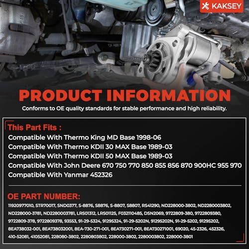 Motor de arranque compatible con John Deere 670 750 770 850 855 856 870 900HC 955 970 compatible con Yanmar, reemplazo para 2280003802 452326 11920977010 12112077012 ND2280003802 41052081 SND0377 miniatura 2