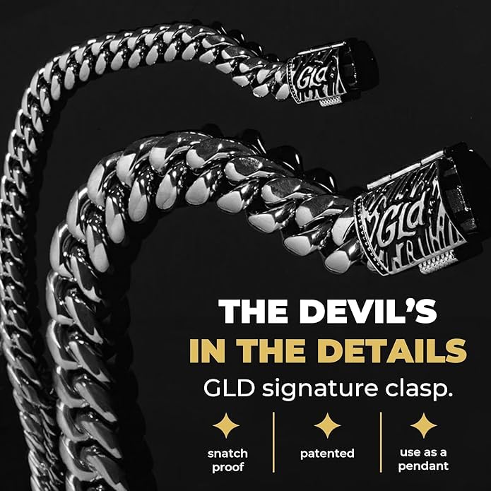 GLD Cuban Link Chain for Men and Women - Gold-Plated Micro Cuban Chain with Premium Storage Travel Pouch - Snatch-Proof Clasp, Sweat-Proof and Fade-Resistant - Lifetime Quality, Designed in Miami