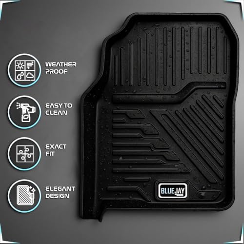 Image of Blue Jay Ultra TPE Car Floor Mats for Tata Sierra (2026) | Premium Luxury Mats | Waterproof Washable All Weather Protection | Black