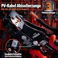 PEBA Crimpzange Solarstecker Set für 1.5-2.5/4/6mm² Solarpanel PV Kabel, mit Male/Female Solarpanel Stecker, Schraubenschlüssel für Solarstecker, Crimper für Solaranlage Photovoltaik, Abisolierzange – Ansicht 5