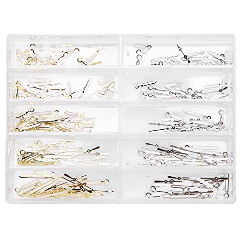 ANKROYU 250pcs Hands Watch Replacement Needles, Luminous Watch Hands for 2035 Movement Gold Silver, Professional Watch Repair Tools for Watchmaker Repairer