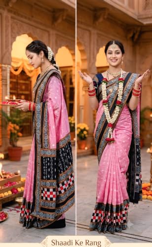 Generic navy blue navy blue silk saree – image 2