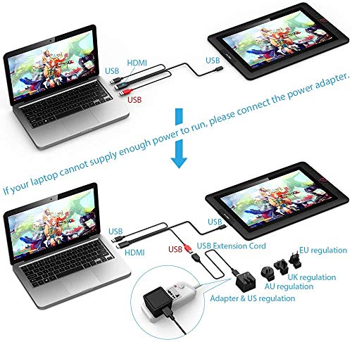 Drawing Tablet With Screen Xppen Artist 15.6 Pro Computer Graphics Tablet 120% Srgb With Battery-Free Stylus Full-Laminated Technology, 15.6 Inch Pen Display With 8 Shortcut Keys & Red Dial #TOP7