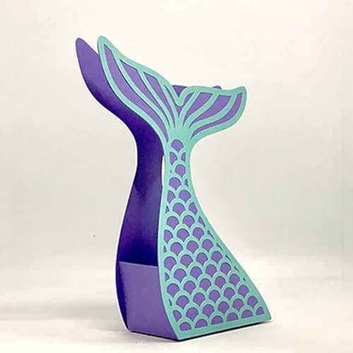 Miniatura 6 de IKASEFU Troqueles de metal para hacer tarjetas, decoración 3D, caja de cola de sirena, troqueles de corte de bricolaje de acero al carbono,