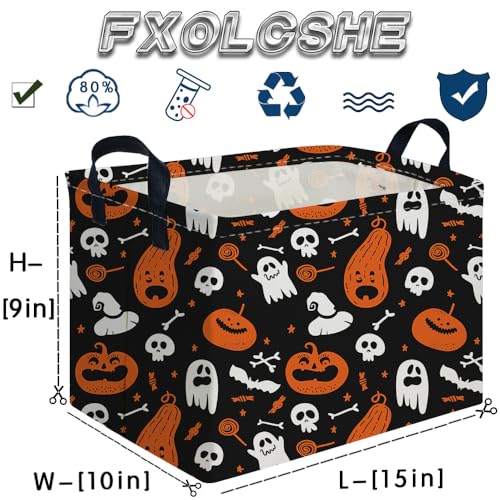 Image of Halloween Ghost thriller basket,Empty Halloween basket,Horror and thriller decor,Trick or Treat Box for Boys and Girls,Horror decor(Cute pumpkin)