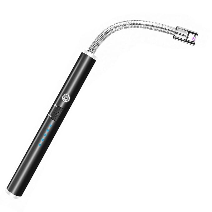 Electric Rechargeable Gas/Plasma Lighter, Flameless Windproof, USB, 360° Flexible Neck Arc Lighter for Kitchen, Barbecue, Candles, Gas Stove, Fireworks (Multicolor)