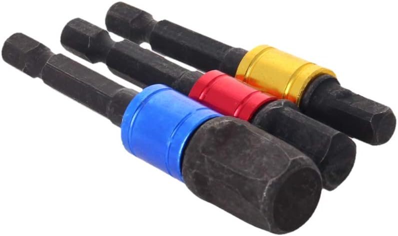 Utoolmart 1/4" 3/8" 1/2" Driver Extension Impact Grade Socket Adapter Set, Hex Shank Bit for Power Drills (Black) 6Pcs