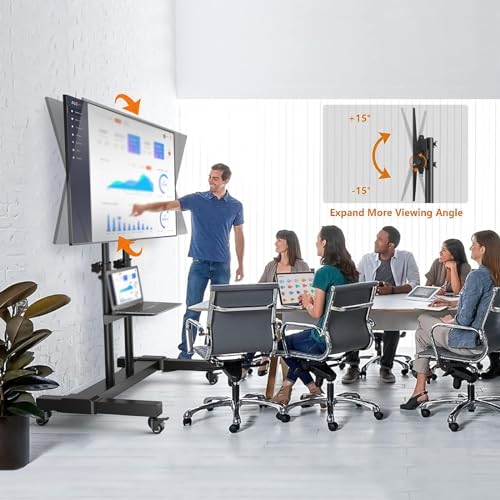 Soporte móvil para TV de piso ajustable 32-80 pulg. miniatura 7