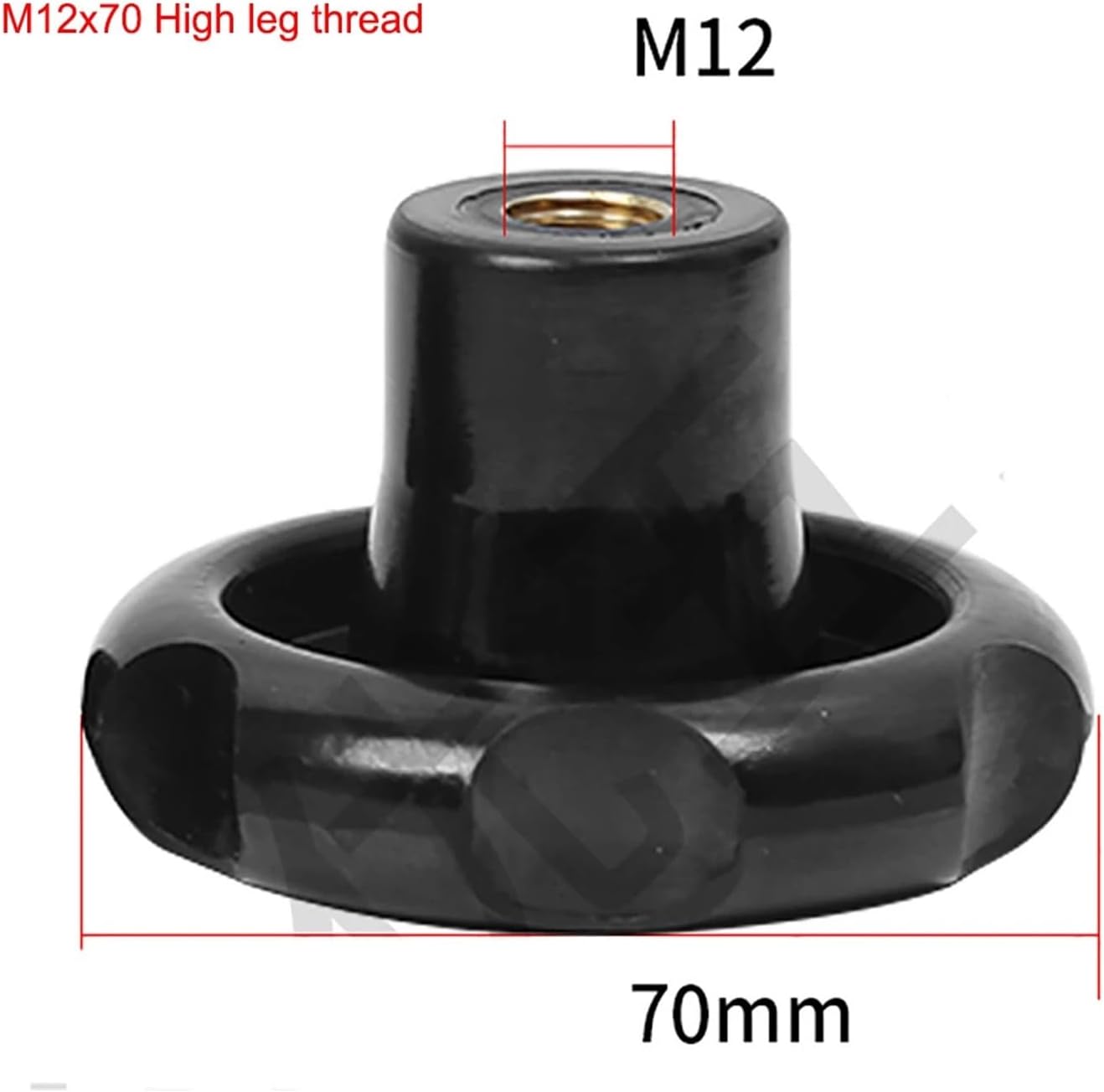 1Pcs Bakelite Round Corrugated Handwheel M8-M12 Machine Tool Handle Six-Star Wave Wheel Hand Tighten Nuts(8x80 Iron Sleeve)