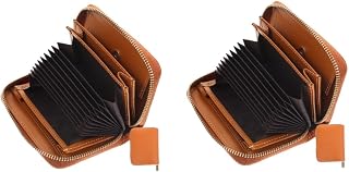 2 pçs carteira de armazenamento de negócios carteira feminina billeteras de hombres cuero original porta-cartões de couro carteira de couro capa de cartão para homens ao ar livre titular de cartão bolsa de cartão homem, Como mostrado x 2 peças, 11.5X9CMx2pcs