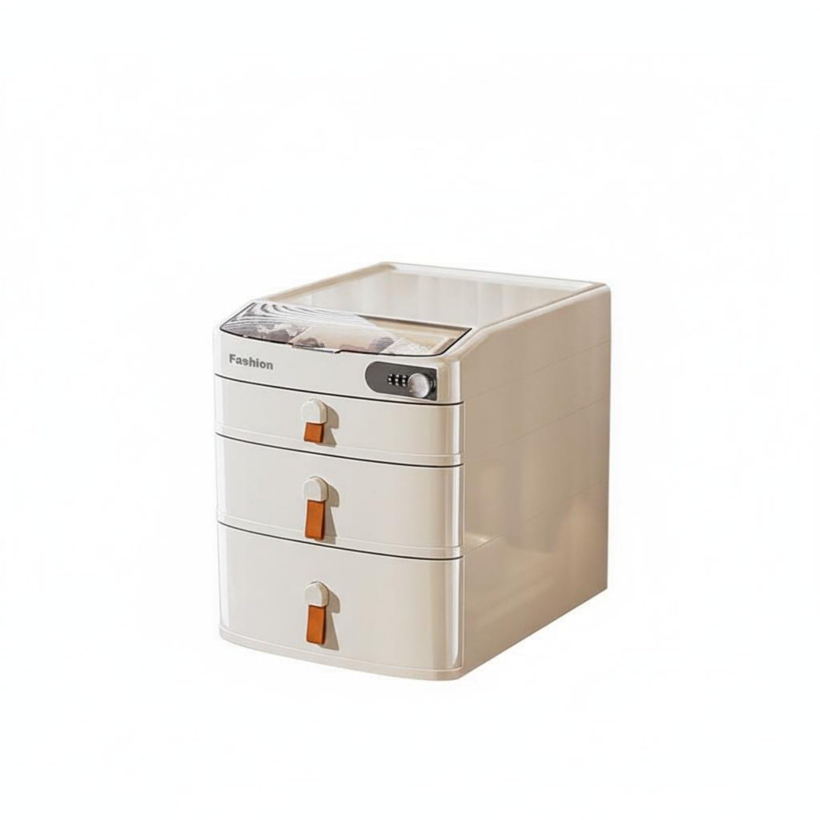 Cassettiera da Scrivania con Serratura Organizzatore Ufficio Portadocumenti Cassetti Formato Documenti Vassoio Superiore Pratico in PET HIPS Adatta, 4 Strati+Blocco