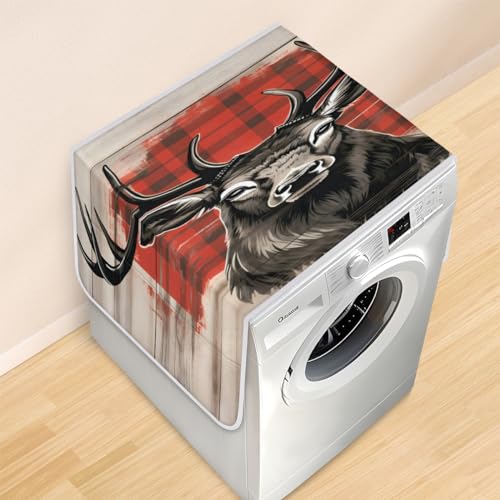 Washer and Dryer Covers for the Top, Farmhouse Rooster Chicken Duty Waterproof Washable Top Protector Mat for Laundry Machine & Dryer
