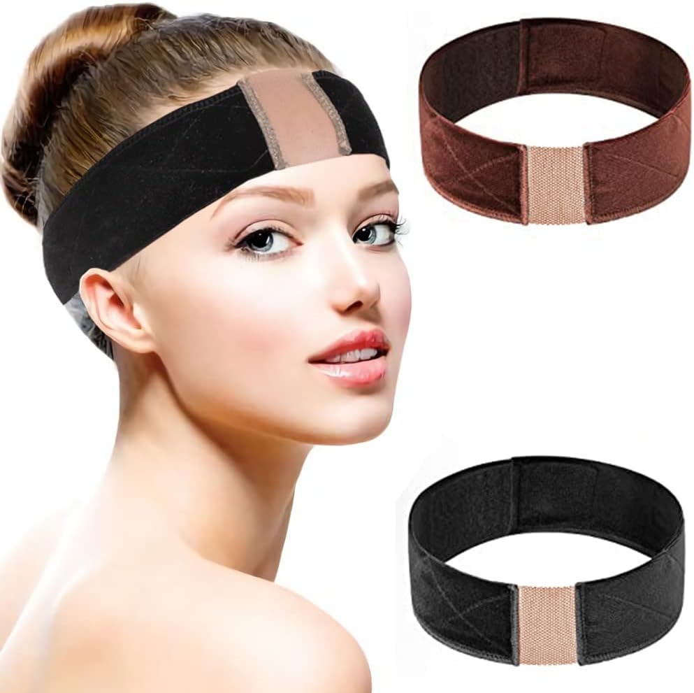 2Pcs Wig Grip Headbands for Women, Velvet Wig Bands No Slip for Wigs