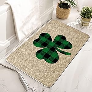 GAGEC St Patricks Day Door Mat Shamrock Rug Holiday Indoor Doormat Entrance Rugs Farmhouse Home Kitchen Decoration Floor Front Door Mat Outdoor 17 x 27 Inch GAGEC St Patricks Day Door Mat Shamrock Rug Holiday Indoor Doormat Entrance Rugs Farmhouse Home Kitchen Decoration Floor Front Door Mat Outdoor 17 x 27 Inch