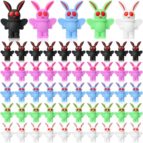 Chunful Mini Mothman Figurines Moth Man Cryptid Statues, Colorful, 50 Pcs
