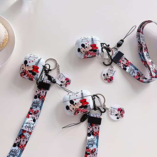 Airpods Case Fancy With Mickey And Minnie Lanyard Keychain ，Personalised Anime Kiss Designed And Unique Imd Process Tpu Soft Airpods 1&2 Case #TOP1