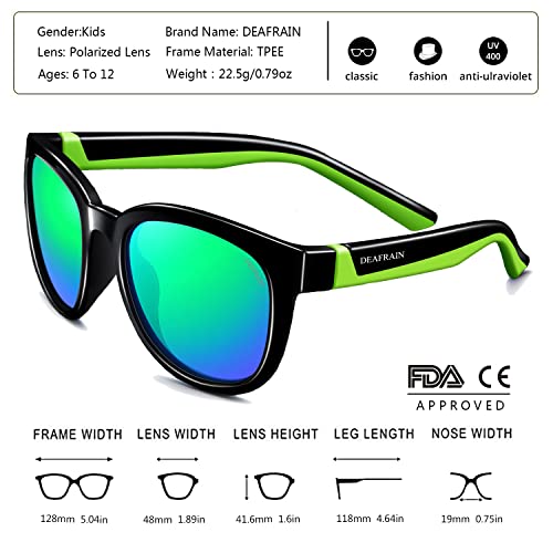 Deafrain Boys Sunglasses Polarized For Kids Girls Children Teen Youth Baseball Cycling Bike Running Sports Glasses For 6-12 Age #TOP1