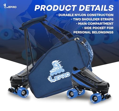 Image of LEPRO Skate Bag | Premium Roller Skate Bag with Adjustable Shoulder Strap for Youth and Adults (Blue)