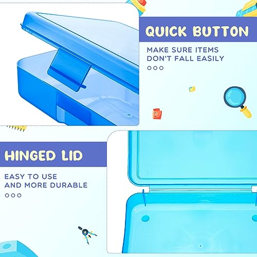 Image of Honoson 60 Pcs Hard Plastic Pencil Case Bulk 8 x 5 x 2 Inch Clear Pencil Box Utility Crayon Storage Box Multi Purpose Organizer for Pens Pencils Office Supplies(Colorful)
