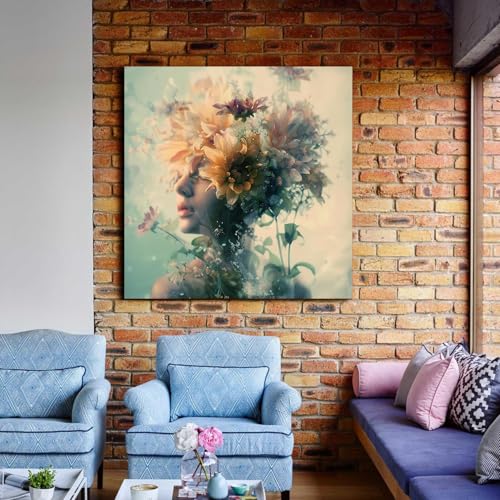 Impression de style rétro sur toile haut de gamme 50x50cm - 4