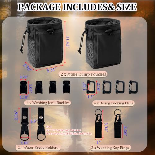 Image of 2Set Tactical MOLLE Dump Pouch with 12 Attachment Backpack Belt Accessories