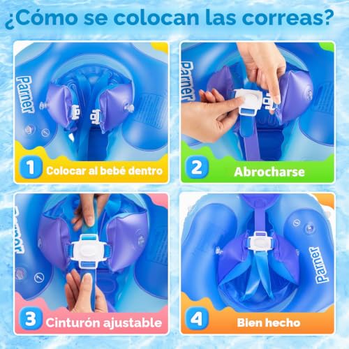 Miniatura 5 de Parner Flotador Para Bebé Con Parasol Upf50 , Flotador Para Bebé Con Asiento De Seguridad Para Niños De 3 A 36 Meses