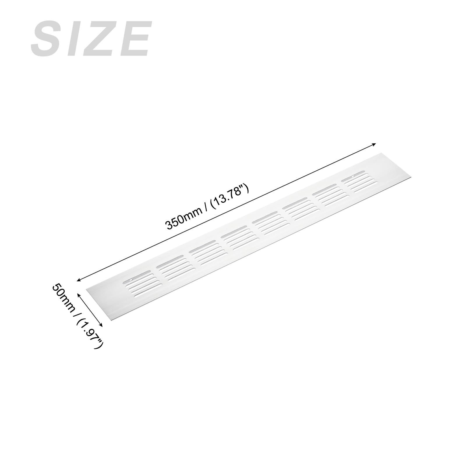 METALLIXITY Rectangle Ventilation Grille(350x50mm/13.78"x1.97"), Aluminum Alloy Louvered Air Vents Wall Air Outlet - Image 2