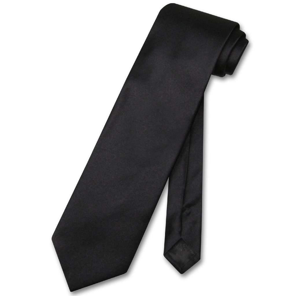 Vesuvio Napoli NeckTie Solid BLACK Color Men's Neck Tie