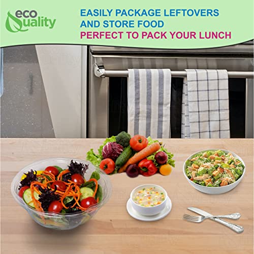 32Oz Salad Bowls To-Go With Lids (150 Count) - Clear Plastic Disposable Salad Containers | Airtight, Lunch, Salads, Parfait, Fruits, Leak Proof, Airtight, Fresh, Meal Prep | Rose Bowl Container (32Oz) #TOP7